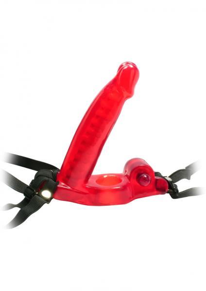 Double Penetrator Strap-On Cock Ring Red - OmniPleasures