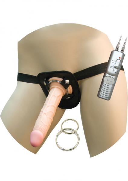 All American Whoppers 7 inches Vibrating Dong Universal Harness - OmniPleasures