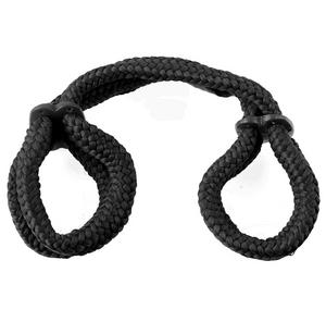 Fetish Fantasy Silk Rope Love Cuffs Black - OmniPleasures