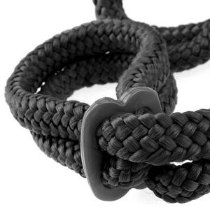 Fetish Fantasy Silk Rope Love Cuffs Black - OmniPleasures