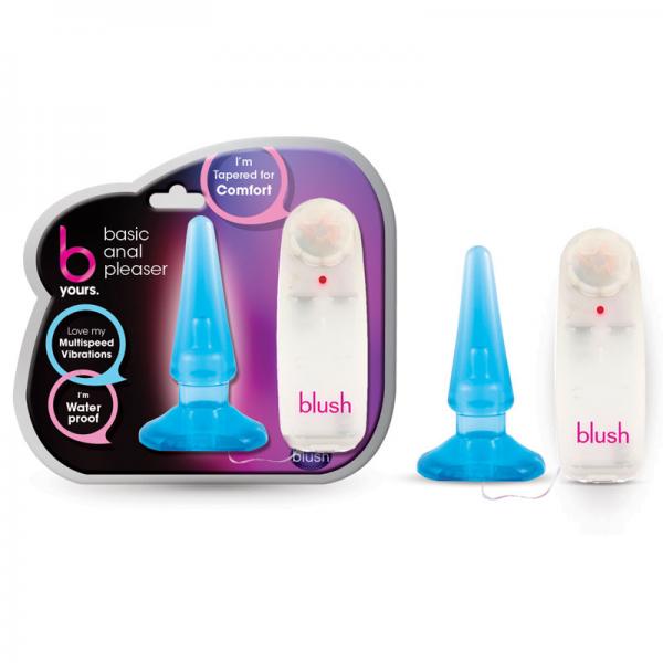 Basic Anal Pleaser Blue Vibrating Plug - OmniPleasures