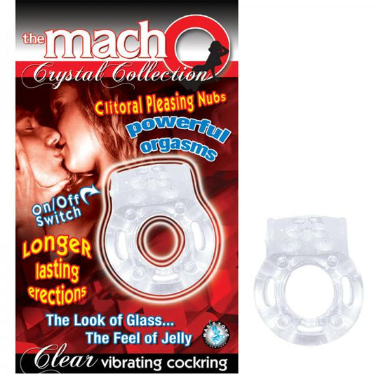 The Macho Crystal Collection Vibrating Cock Ring (clear) - OmniPleasures