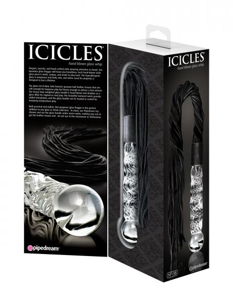 Icicles No 38 Glass Handle Cat O Nine Tails Whip - OmniPleasures