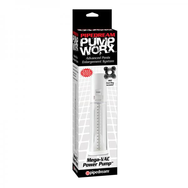 Pump Worx Mega Vac Power Pump White - OmniPleasures