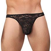 Bong Thong Stretch Lace Black Large/XL - OmniPleasures