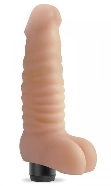 Real Feel No 13 Beige Vibrating Dildo - OmniPleasures