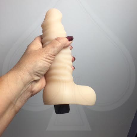 Real Feel No 13 Beige Vibrating Dildo - OmniPleasures