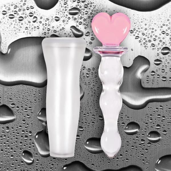 Crystal Heart Of Glass Wand and Vase - Pink - OmniPleasures