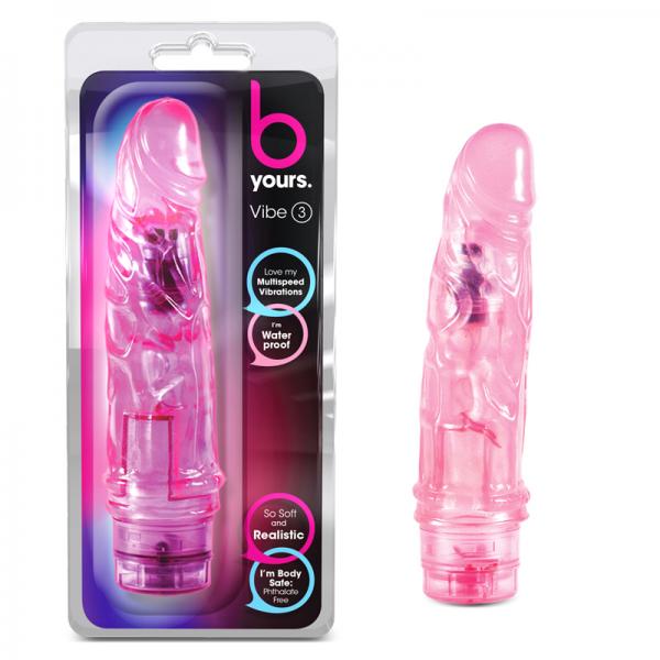 B Yours Cock Vibe 3 Pink Realistic Vibrating Dildo - OmniPleasures