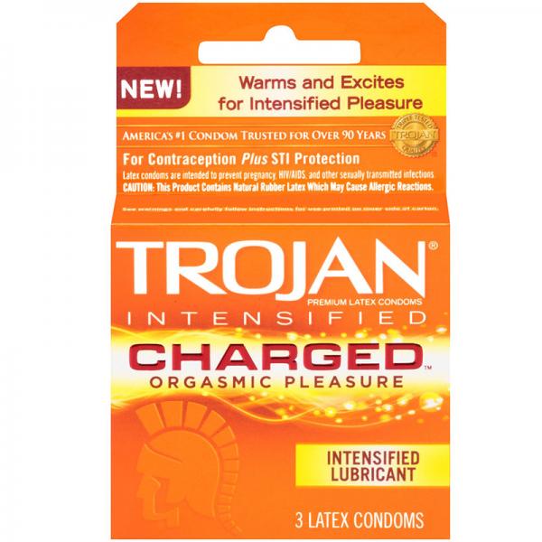 Trojan Charged W/intensified Lubricant Condoms (3 Pack) - OmniPleasures