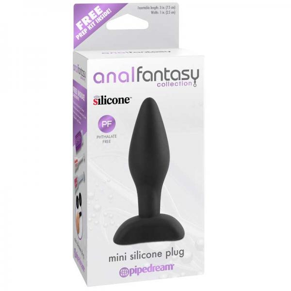 Anal Fantasy Mini Silicone Plug Black - OmniPleasures