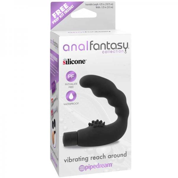 Anal Fantasy Vibrating Reach Around Probe Black - OmniPleasures