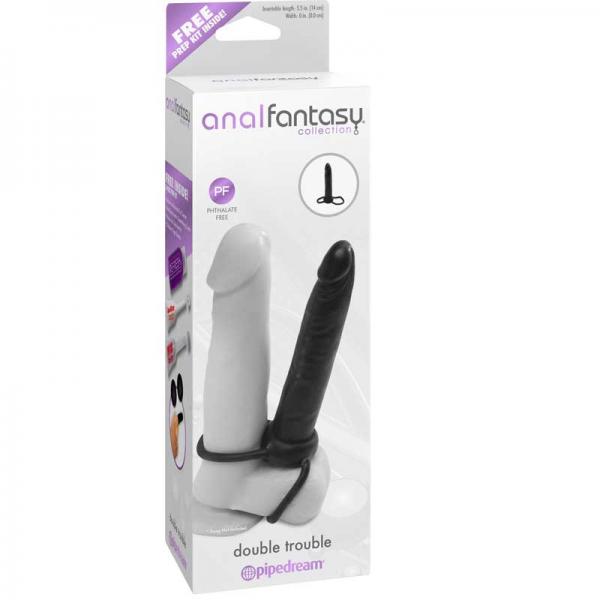 Anal Fantasy Double Trouble Cock Ring Black - OmniPleasures