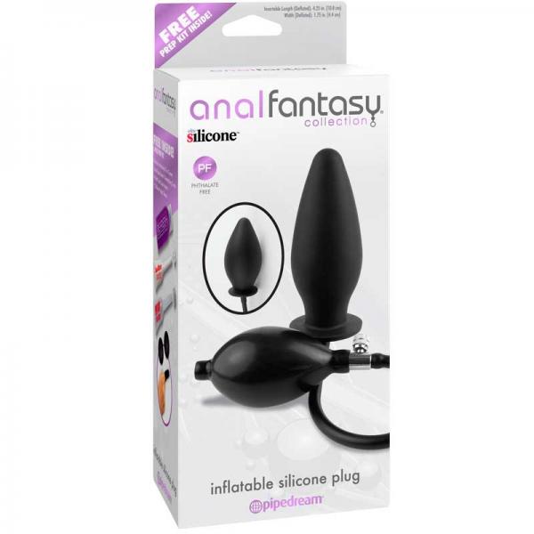 Anal Fantasy Inflatable Silicone Plug Black - OmniPleasures