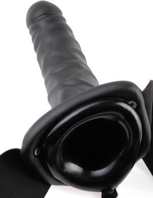 Fetish Fantasy 8 inches Hollow Strap On Black - OmniPleasures