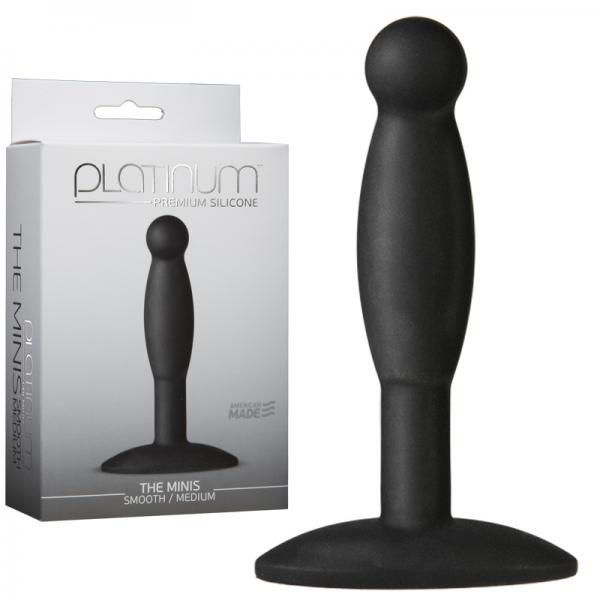 Platinum Premium Silicone The Minis Smooth Medium Black - OmniPleasures