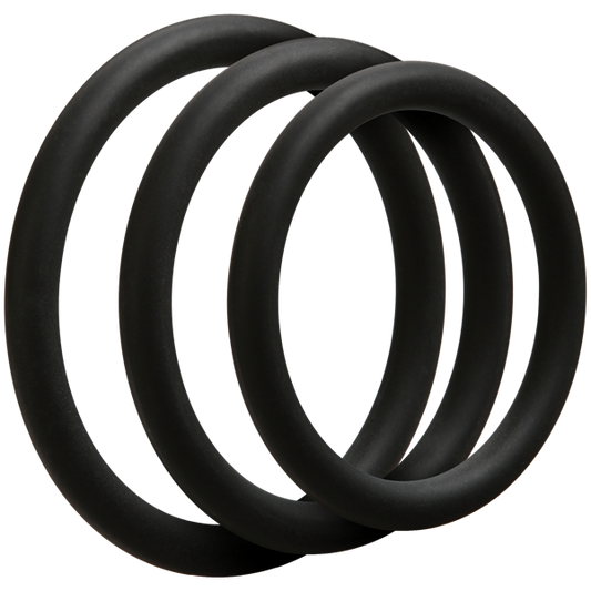 Optimale 3 Silicone C-Ring Set Thin Black - OmniPleasures