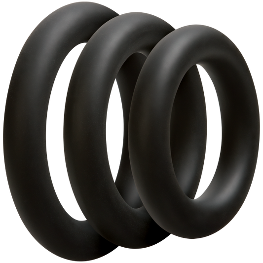 Optimale 3 C Ring Set Thick Black - OmniPleasures