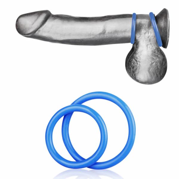 C & B Gear Silicone Cock Ring Set Blue - OmniPleasures