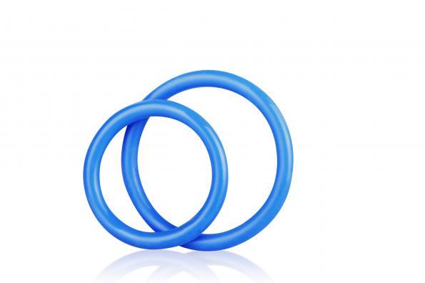 C & B Gear Silicone Cock Ring Set Blue - OmniPleasures