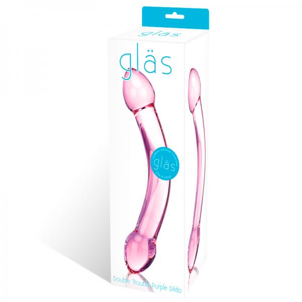 Glas Double Trouble Glass Dildo - Purple - OmniPleasures