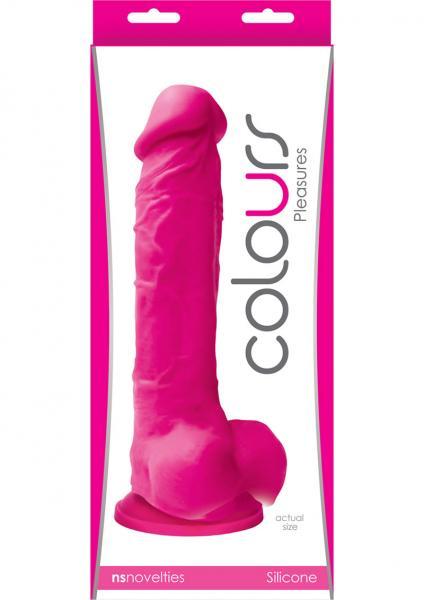 Colours Pleasures 8 inches Silicone Dildo - Pink - OmniPleasures