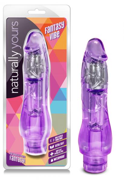 Fantasy Vibe 8.5 inches Vibrating Dildo Purple - OmniPleasures