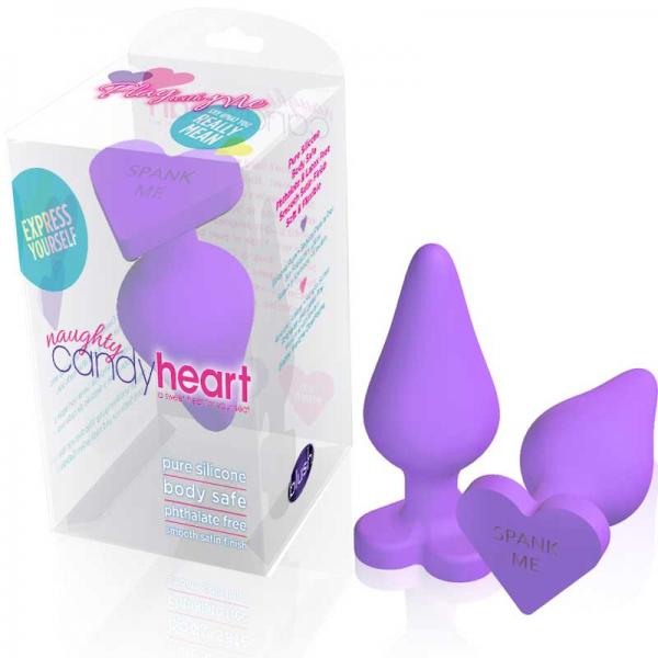 Naughty Candy Hearts Purple Butt Plug - OmniPleasures