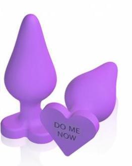 Naughty Candy Hearts Purple Butt Plug - OmniPleasures