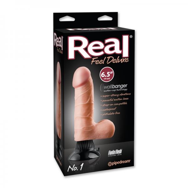 Real Feel Deluxe No 1 6.5 Inches Beige Vibrating Dildo - OmniPleasures