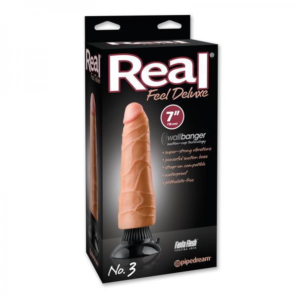 Real Feel Deluxe No 3 7 inches Vibrator Beige - OmniPleasures