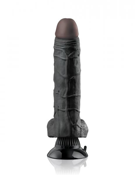 Real Feel Deluxe No 7 Black Vibrating Dildo - OmniPleasures