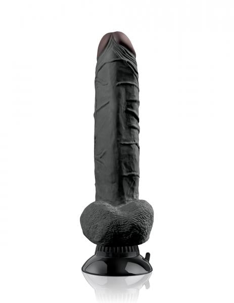 Real Feel Deluxe No 7 Black Vibrating Dildo - OmniPleasures