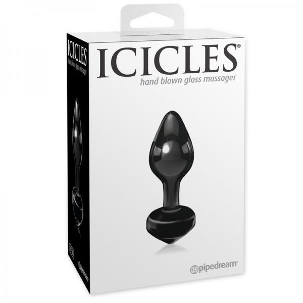 Icicles No. 44 Black Glass Butt Plug - OmniPleasures