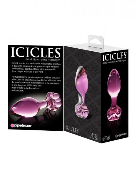 Icicles No 48 Pink Glass Butt Plug - OmniPleasures