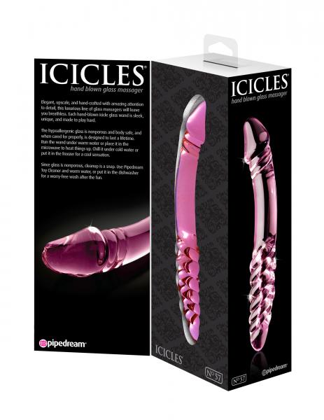 Icicles No 57 Glass Double Dildo Pink - OmniPleasures