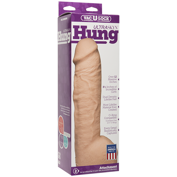 Vac-U-Lock 12in Ultraskyn Hung Dong - Beige - OmniPleasures