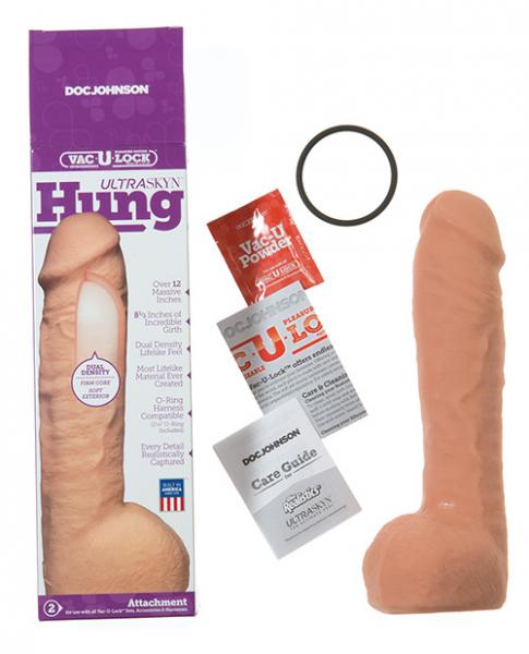 Vac-U-Lock 12in Ultraskyn Hung Dong - Beige - OmniPleasures