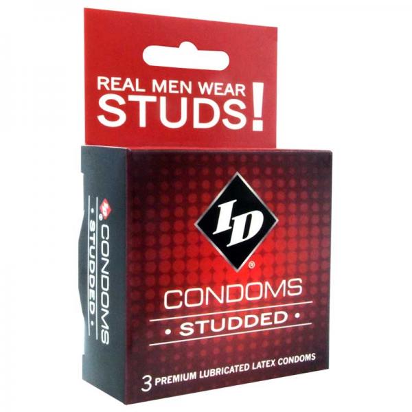 ID Studded Condom 3 Pack Latex Condoms - OmniPleasures