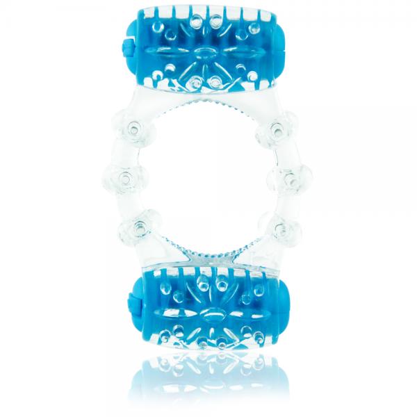 Color Pop Two O Quickie Blue Vibrating Ring - OmniPleasures