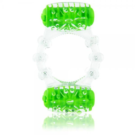 Color Pop Two O Quickie Green Vibrating Ring - OmniPleasures