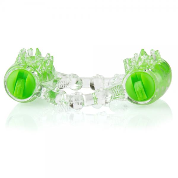 Color Pop Two O Quickie Green Vibrating Ring - OmniPleasures