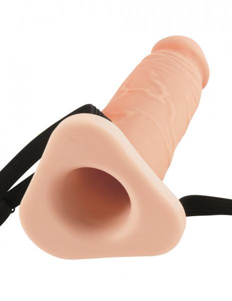 8 Inches Silicone Hollow Extension Beige - OmniPleasures