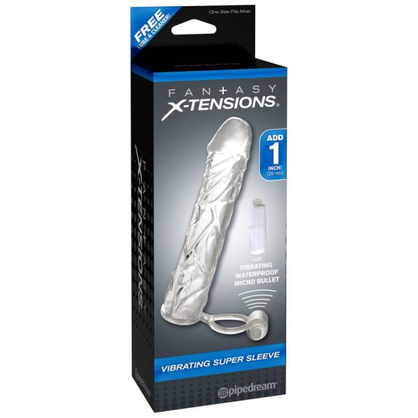 Fantasy X-tensions Vibrating Super Sleeve Clear - OmniPleasures