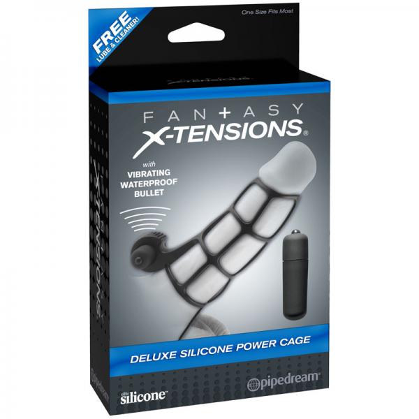 Deluxe Silicone Power Cage - Black - OmniPleasures