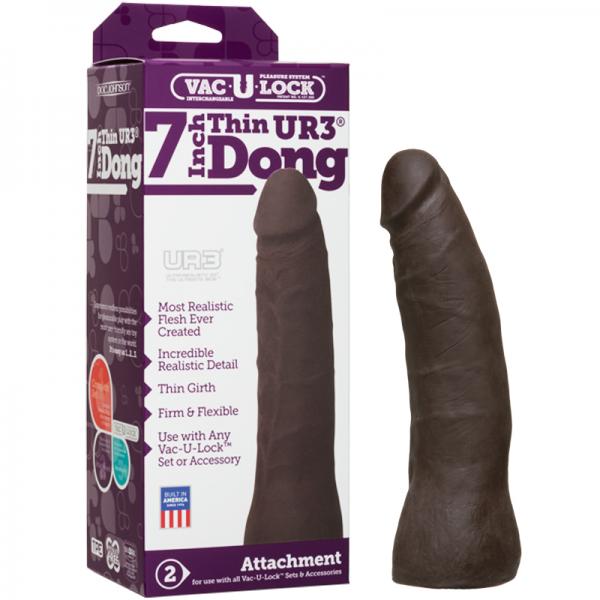 Vac-U-Lock 7in Ultraskyn Thin Dong - Brown - OmniPleasures