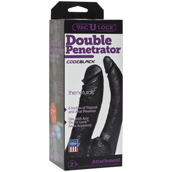 Vac-U-Lock Code Black Double Penetrator - OmniPleasures