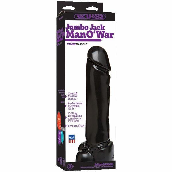 Vac U Lock Code Black Jumbo Jack Man O War10 inches - OmniPleasures