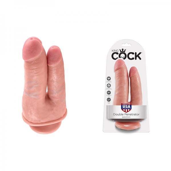 King Cock Double Penetrator Dildo Beige - OmniPleasures