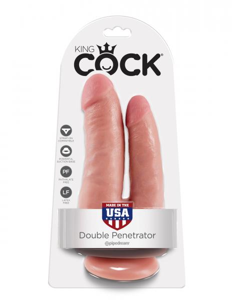 King Cock Double Penetrator Dildo Beige - OmniPleasures